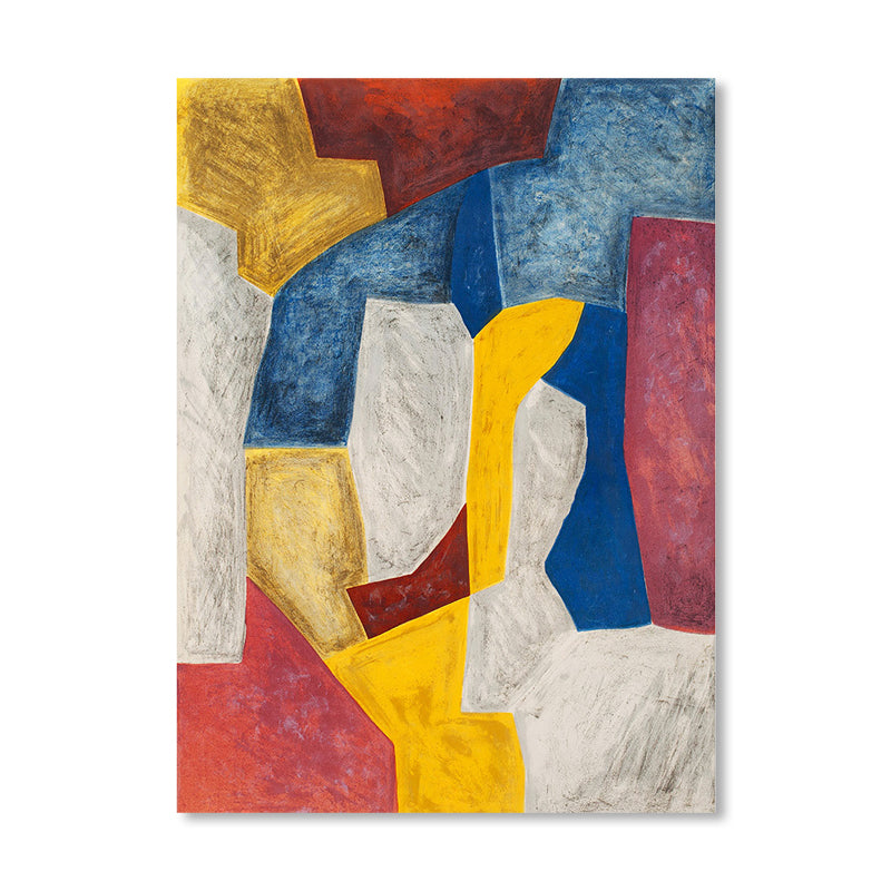 Hand Print Wall Decor Pop Art Abstract Wrapped Canvas in Soft Color for Family Room Clearhalo 'Arts' 'Canvas Art' 1859351