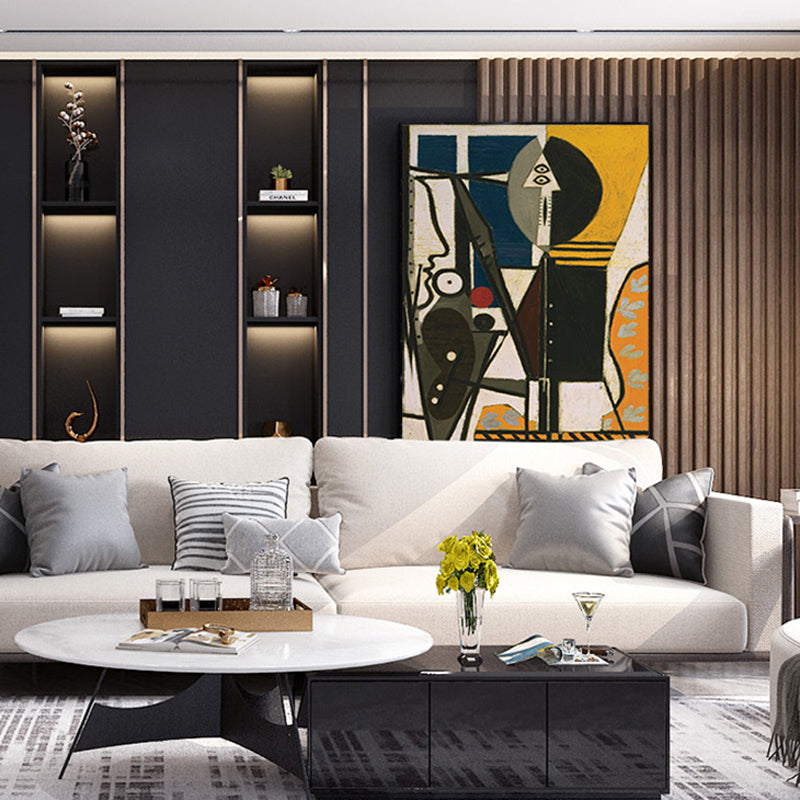 Hand Print Wall Decor Pop Art Abstract Wrapped Canvas in Soft Color for Family Room Black Clearhalo 'Arts' 'Canvas Art' 1859355