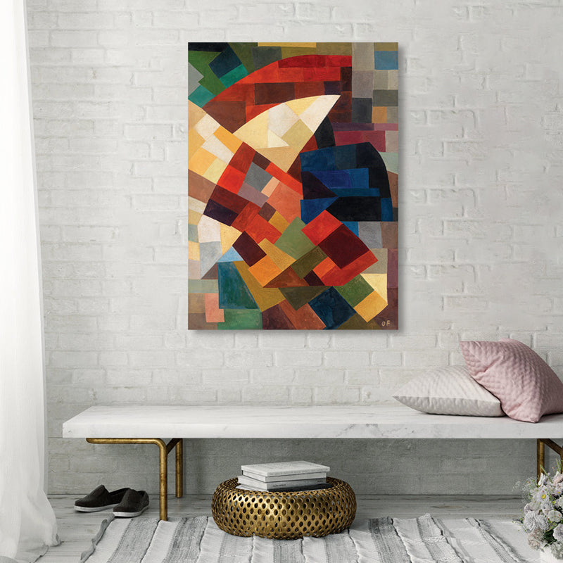 Hand Print Wall Decor Pop Art Abstract Wrapped Canvas in Soft Color for Family Room Clearhalo 'Arts' 'Canvas Art' 1859361