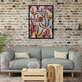 Labyrinth Pattern Canvas Wall Art for House Interior, Pink, Multiple Sizes Available