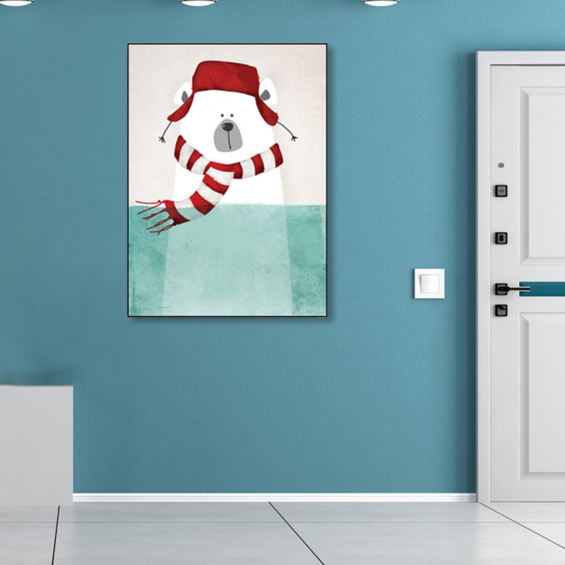 Cartoon Animal Wall Decor Pastel Color Children's Art Wrapped Canvas for Dining Room Clearhalo 'Art Gallery' 'Canvas Art' 'Kids' Arts' 1859379