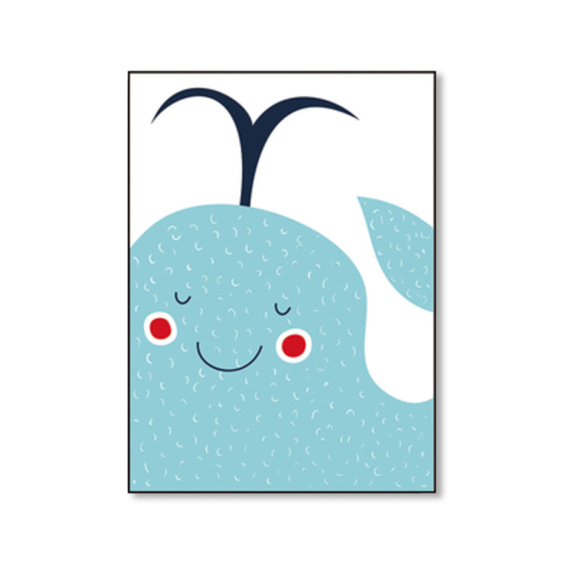 Cartoon Animal Wall Decor Pastel Color Children's Art Wrapped Canvas for Dining Room Clearhalo 'Art Gallery' 'Canvas Art' 'Kids' Arts' 1859388