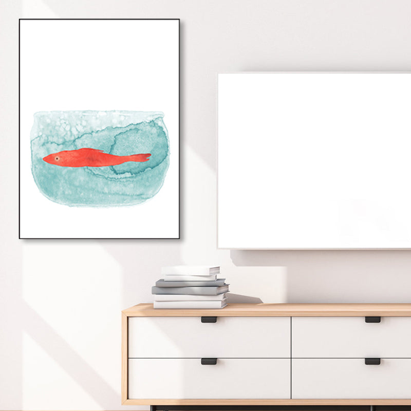 Cartoon Animal Wall Decor Pastel Color Children's Art Wrapped Canvas for Dining Room Clearhalo 'Art Gallery' 'Canvas Art' 'Kids' Arts' 1859398