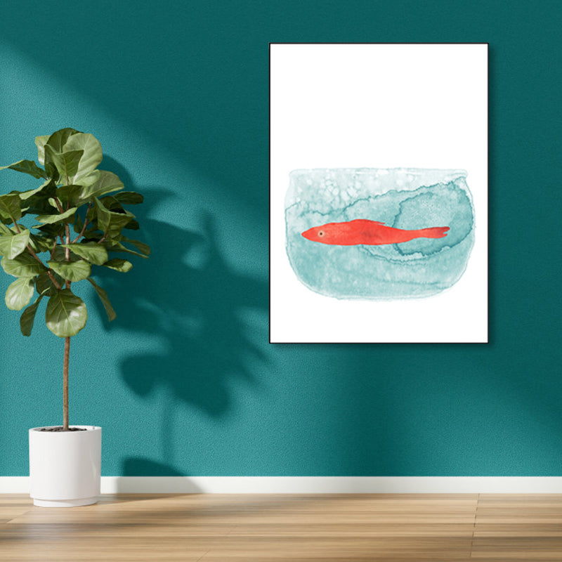 Cartoon Animal Wall Decor Pastel Color Children's Art Wrapped Canvas for Dining Room Clearhalo 'Art Gallery' 'Canvas Art' 'Kids' Arts' 1859399