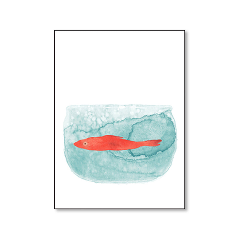 Cartoon Animal Wall Decor Pastel Color Children's Art Wrapped Canvas for Dining Room Clearhalo 'Art Gallery' 'Canvas Art' 'Kids' Arts' 1859400