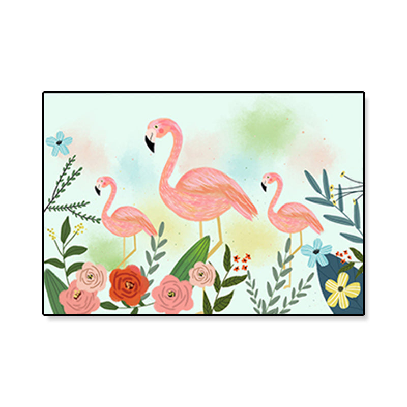 Flamingo Print Painting Tropical Stylish Textured Canvas Wall Art for Dining Room Clearhalo 'Art Gallery' 'Canvas Art' 'Coastal Art Gallery' 'Tropical' Arts' 1859448