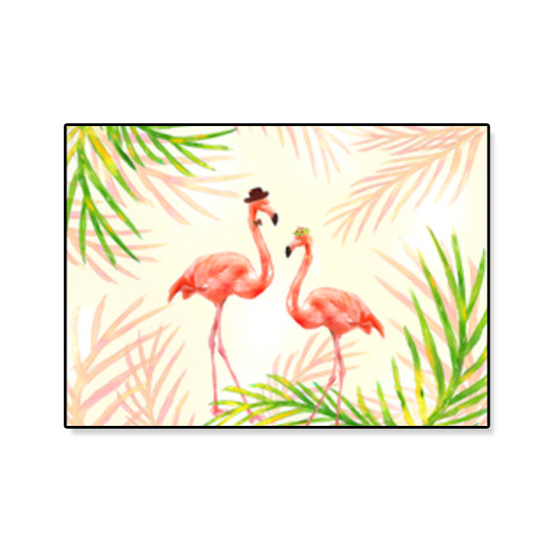 Flamingo Print Painting Tropical Stylish Textured Canvas Wall Art for Dining Room Clearhalo 'Art Gallery' 'Canvas Art' 'Coastal Art Gallery' 'Tropical' Arts' 1859452