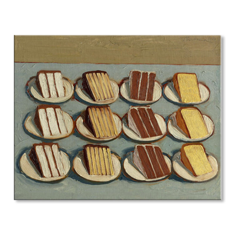 Brown Cake Piece Wall Decor Foods Pop Art Textured Wrapped Canvas for Living Room Clearhalo 'Arts' 'Canvas Art' 1859522