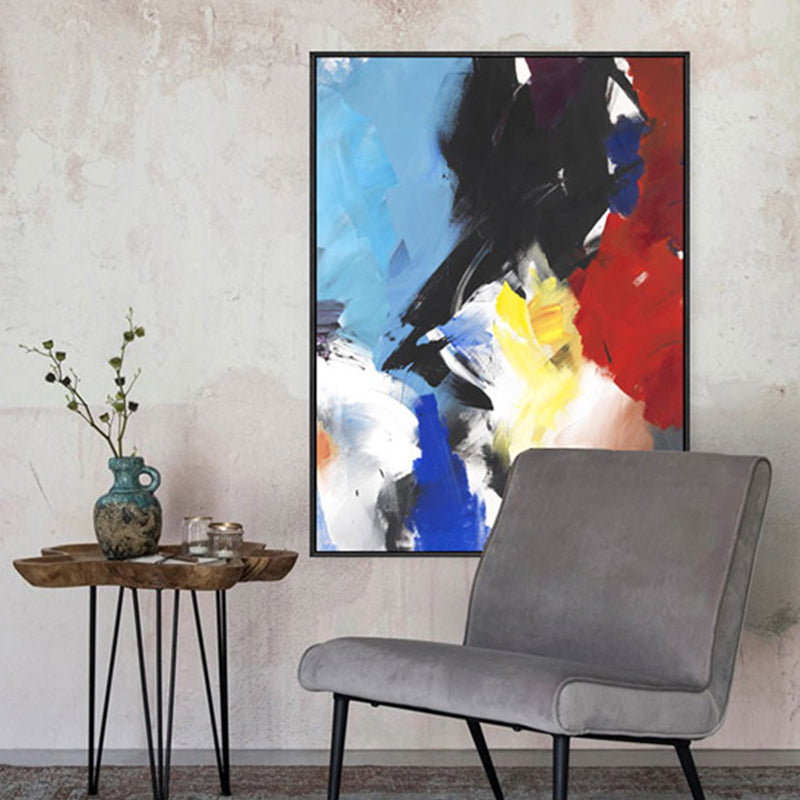 Light Color Brush Stroke Wall Decor Abstract Modern Art Textured Canvas Print for Lobby - Blue - Clearhalo - 'Arts' - 'Canvas Art' - 1859526
