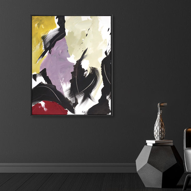 Light Color Brush Stroke Wall Decor Abstract Modern Art Textured Canvas Print for Lobby - Clearhalo - 'Arts' - 'Canvas Art' - 1859534