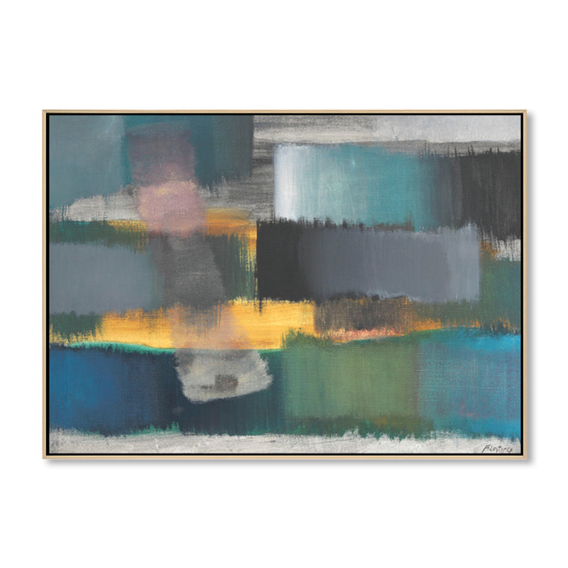 Gray Hand Printed Wall Decor Abstract Mid-Century Modern Textured Canvas for Stairway Clearhalo 'Arts' 'Canvas Art' 1859539