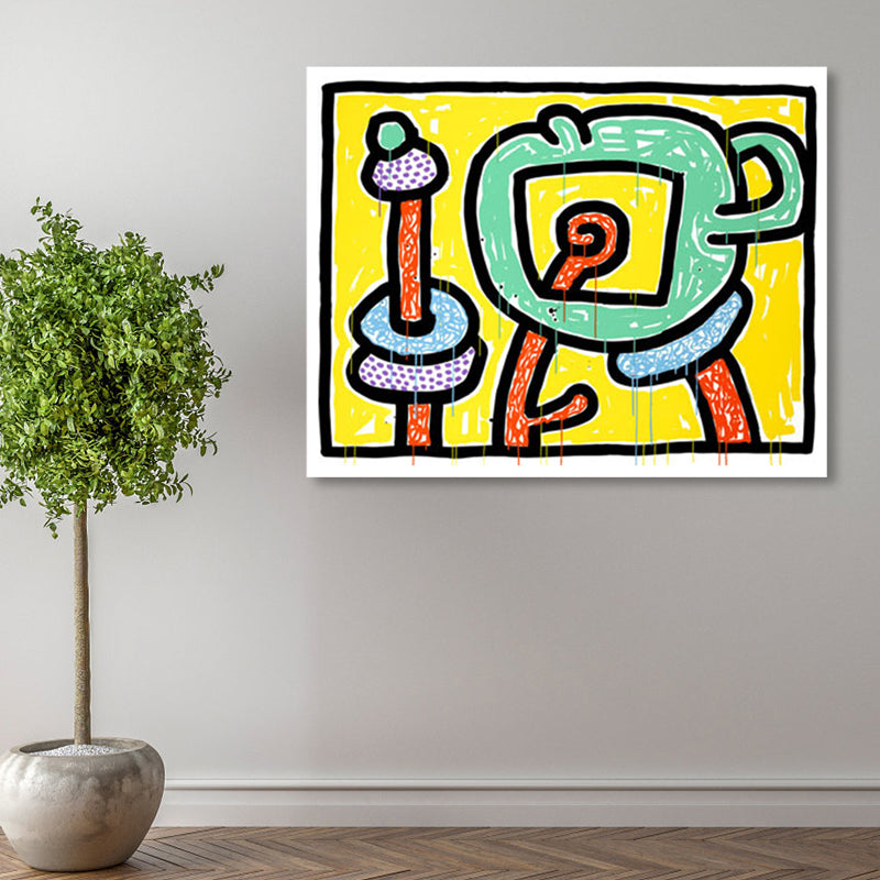 Floral Design Wall Decor Pop Art Textured Canvas in Pastel Color for Family Room Clearhalo 'Arts' 'Canvas Art' 1859649