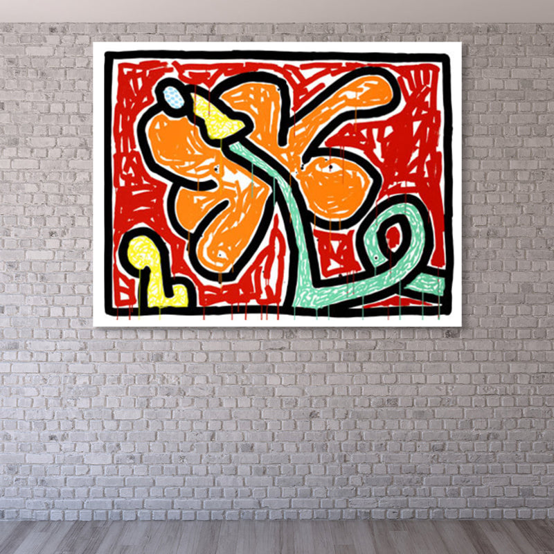 Floral Design Wall Decor Pop Art Textured Canvas in Pastel Color for Family Room Clearhalo 'Arts' 'Canvas Art' 1859660