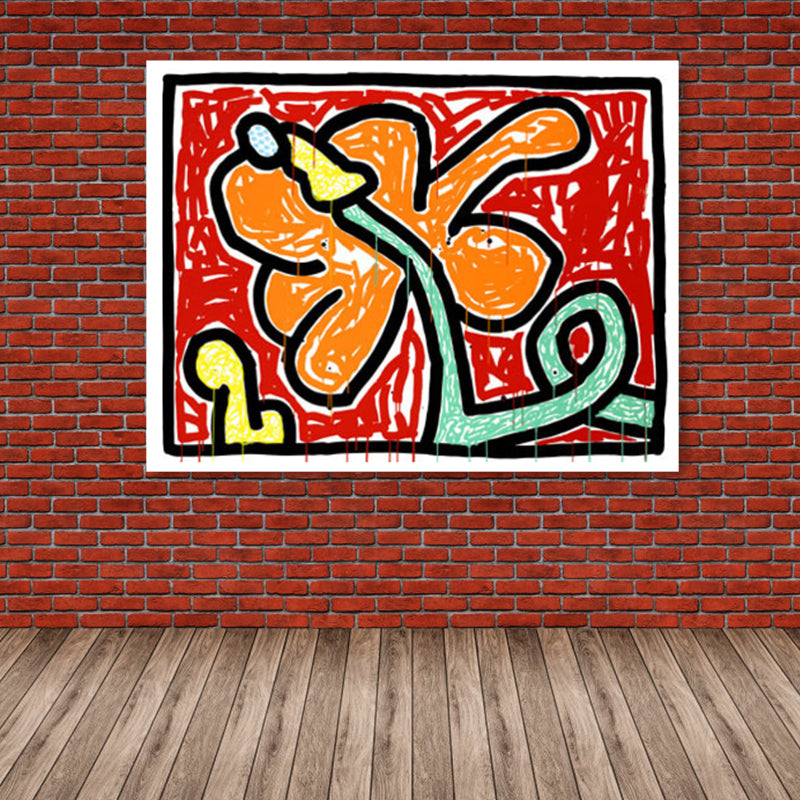 Floral Design Wall Decor Pop Art Textured Canvas in Pastel Color for Family Room Clearhalo 'Arts' 'Canvas Art' 1859661