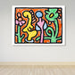 Floral Design Wall Decor Pop Art Textured Canvas in Pastel Color for Family Room Orange Clearhalo 'Arts' 'Canvas Art' 1859663