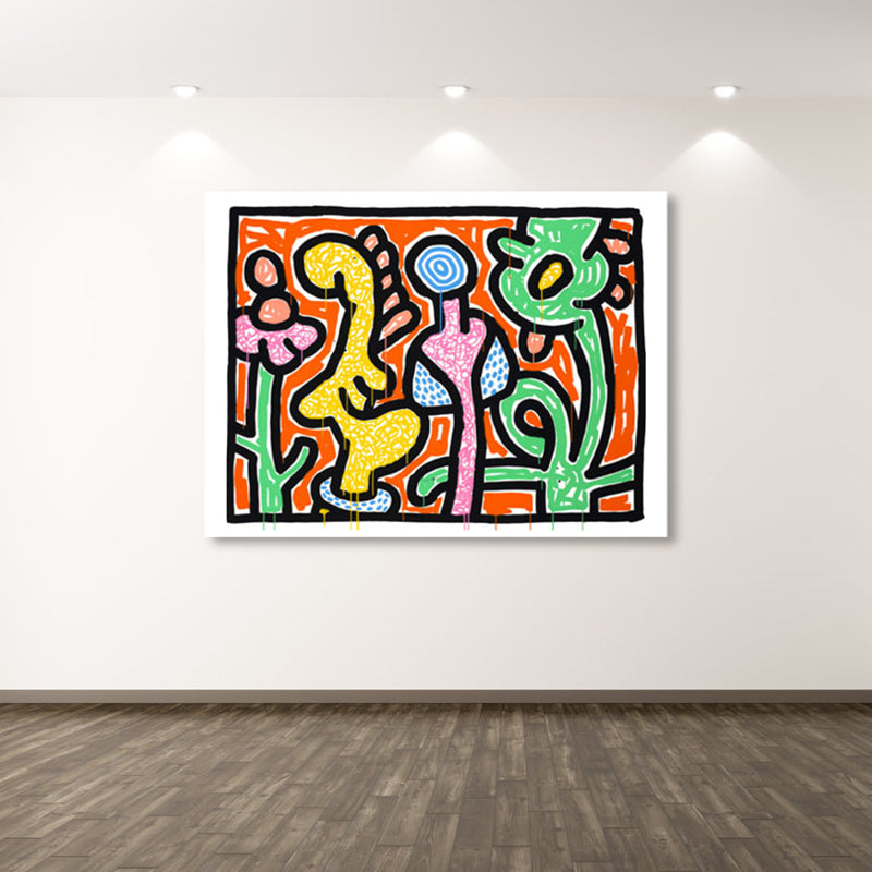 Floral Design Wall Decor Pop Art Textured Canvas in Pastel Color for Family Room Clearhalo 'Arts' 'Canvas Art' 1859664