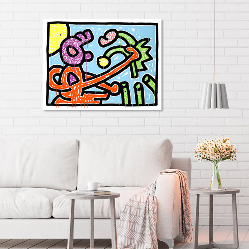 Floral Design Wall Decor Pop Art Textured Canvas in Pastel Color for Family Room Clearhalo 'Arts' 'Canvas Art' 1859669