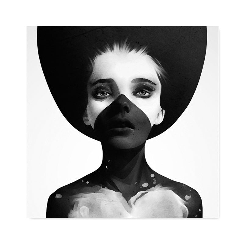 Fashionable Girl Wall Art Decor Pastel Color Canvas Painting, Textured, Multiple Sizes Clearhalo 'Art Gallery' 'Canvas Art' 'Contemporary Art Gallery' 'Modern' Arts' 1859758