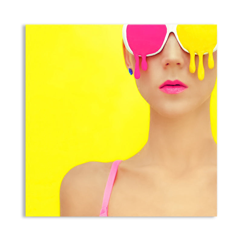 Fashionable Girl Wall Art Decor Pastel Color Canvas Painting, Textured, Multiple Sizes Clearhalo 'Art Gallery' 'Canvas Art' 'Contemporary Art Gallery' 'Modern' Arts' 1859762