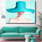 Pastel Color Photo Girl Canvas Print Fashion Glam Textured Wall Decor for Guest Room Clearhalo 'Arts' 'Canvas Art' 1859764