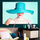 Pastel Color Photo Girl Canvas Print Fashion Glam Textured Wall Decor for Guest Room Clearhalo 'Arts' 'Canvas Art' 1859765
