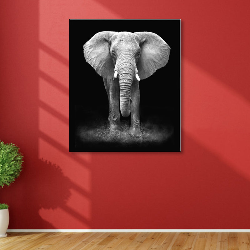 Elephant Wall Decor Contemporary Textured Family Room Wrapped Canvas in Soft Color Clearhalo 'Art Gallery' 'Canvas Art' 'Contemporary Art Gallery' 'Modern' Arts' 1859777
