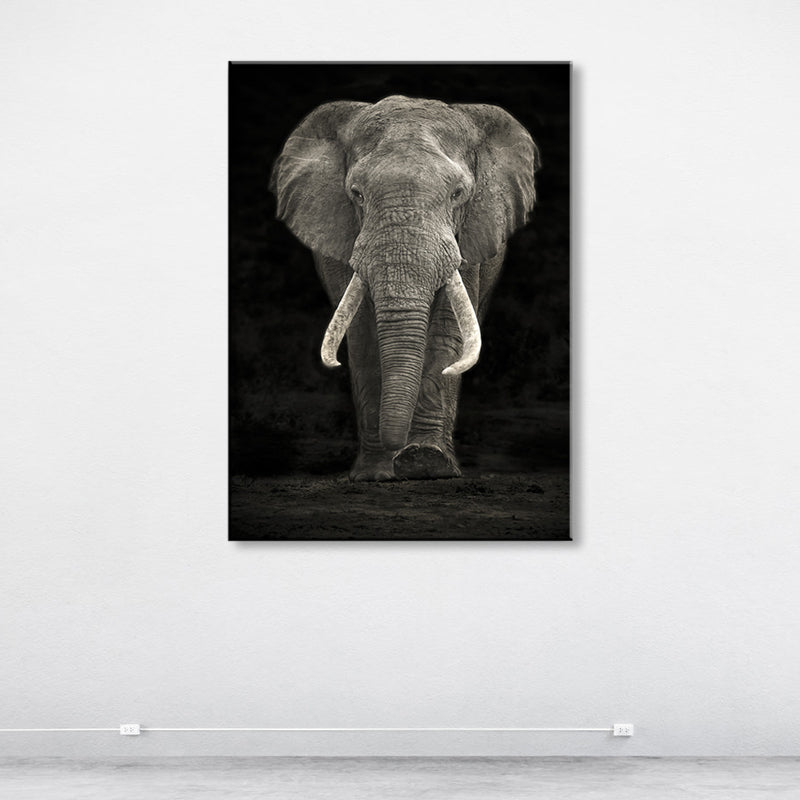 Elephant Wall Decor Contemporary Textured Family Room Wrapped Canvas in Soft Color Grey Clearhalo 'Art Gallery' 'Canvas Art' 'Contemporary Art Gallery' 'Modern' Arts' 1859783