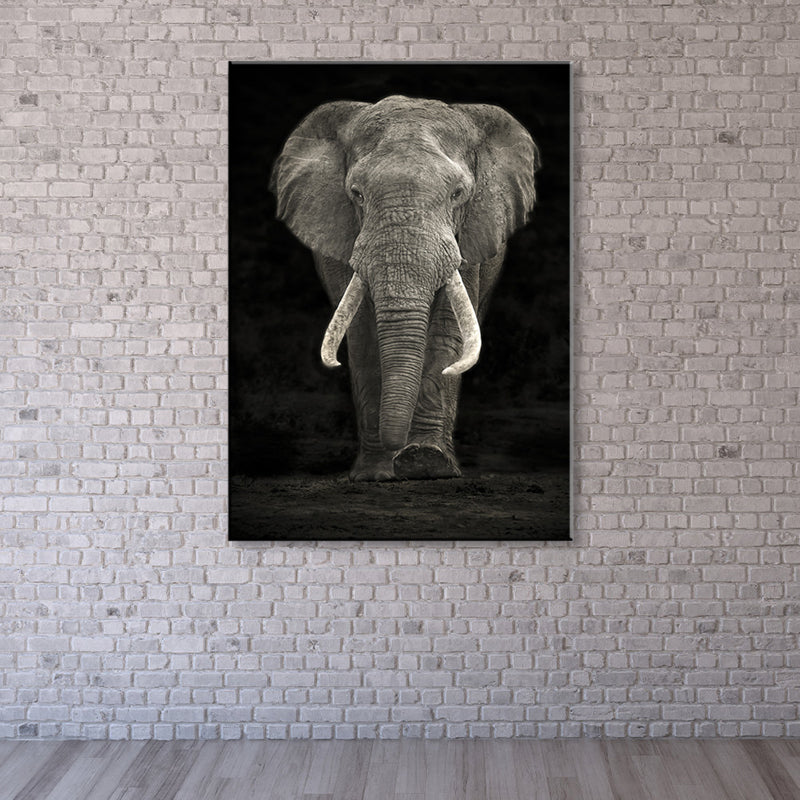 Elephant Wall Decor Contemporary Textured Family Room Wrapped Canvas in Soft Color Clearhalo 'Art Gallery' 'Canvas Art' 'Contemporary Art Gallery' 'Modern' Arts' 1859784
