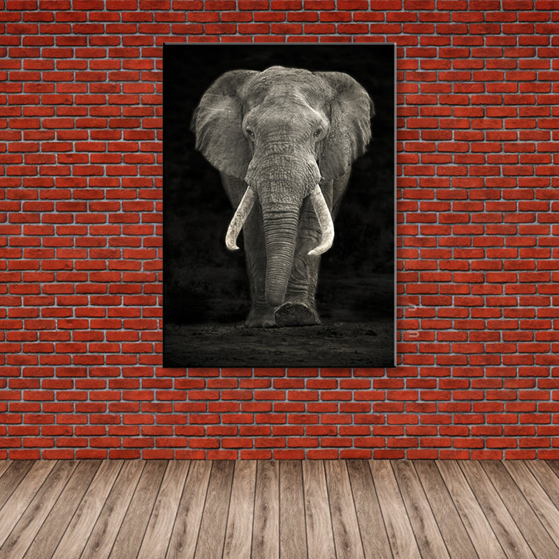 Elephant Wall Decor Contemporary Textured Family Room Wrapped Canvas in Soft Color Clearhalo 'Art Gallery' 'Canvas Art' 'Contemporary Art Gallery' 'Modern' Arts' 1859785