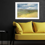 Impressionism Pasture Scenery Wall Art Canvas Textured Brown Painting for Living Room