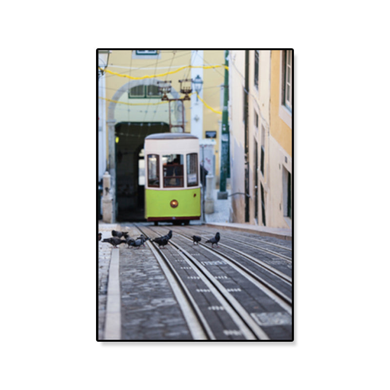 Nostalgische Fotografie städtische Eisenbahn Canvas Jungen Schlafzimmer Transport Wandkunstdruck