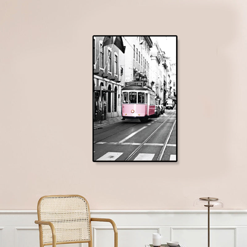 Nostalgische Fotografie städtische Eisenbahn Canvas Jungen Schlafzimmer Transport Wandkunstdruck