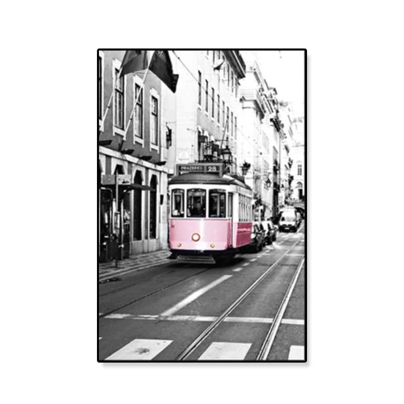 Nostalgic Photograph Urban Railway Canvas Boys Bedroom Transportation Wall Art Print Clearhalo 'Arts' 'Canvas Art' 1859881