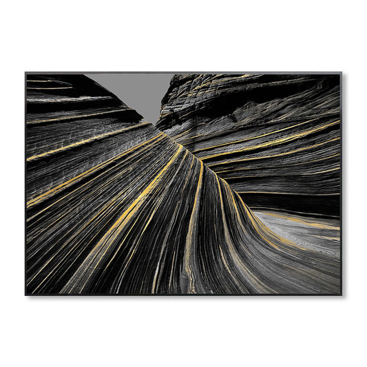 Photographic Print Modern Canvas Art with Close-Up Mountain Ridge Scenery, Dark Color Clearhalo 'Art Gallery' 'Canvas Art' 'Contemporary Art Gallery' 'Modern' Arts' 1859957