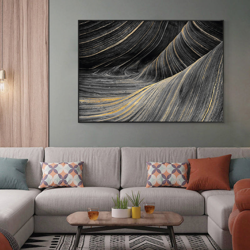 Photographic Print Modern Canvas Art with Close-Up Mountain Ridge Scenery, Dark Color Clearhalo 'Art Gallery' 'Canvas Art' 'Contemporary Art Gallery' 'Modern' Arts' 1859962