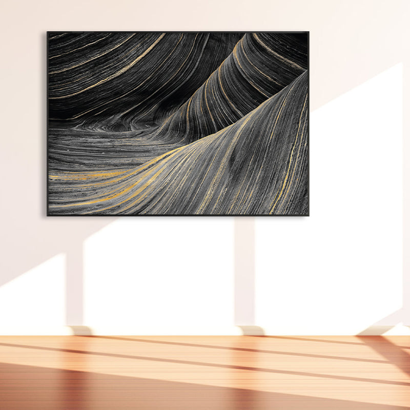 Photographic Print Modern Canvas Art with Close-Up Mountain Ridge Scenery, Dark Color Clearhalo 'Art Gallery' 'Canvas Art' 'Contemporary Art Gallery' 'Modern' Arts' 1859963