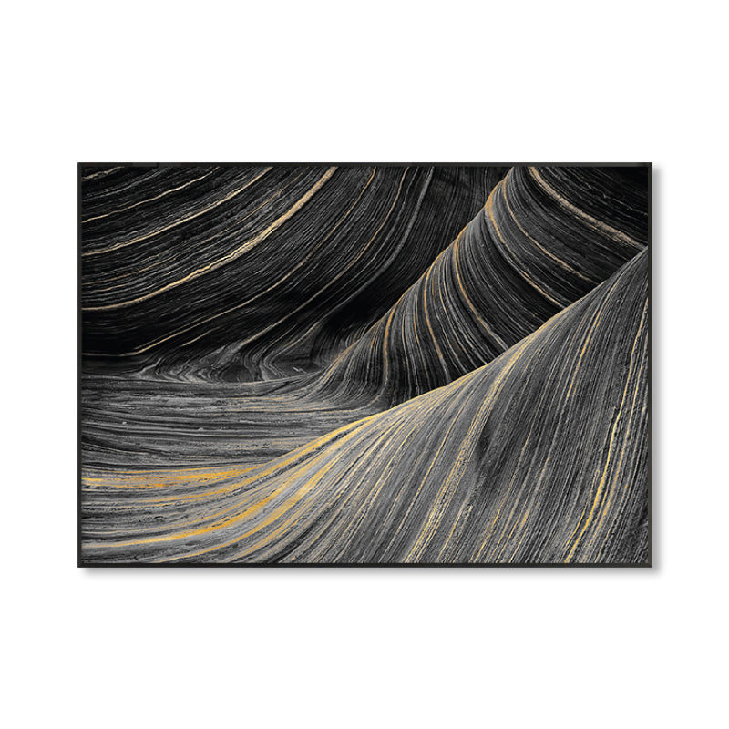 Photographic Print Modern Canvas Art with Close-Up Mountain Ridge Scenery, Dark Color Clearhalo 'Art Gallery' 'Canvas Art' 'Contemporary Art Gallery' 'Modern' Arts' 1859964
