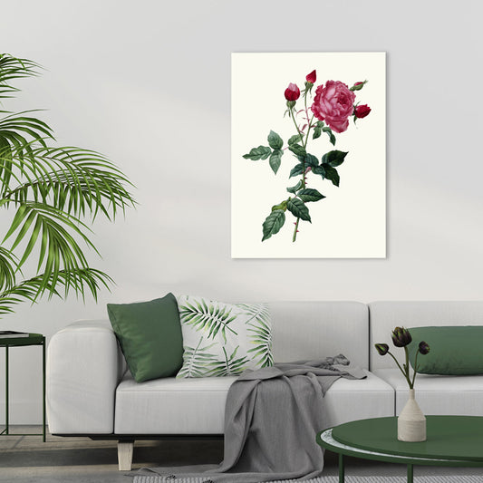Light Color Rose Flower Pattern Wrapped Canvas Textured Modern Dining Room Painting Clearhalo 'Art Gallery' 'Canvas Art' 'Contemporary Art Gallery' 'Modern' Arts' 1860034