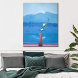 Textured Soft Color Wrapped Canvas Modern Still Life Wall Decor for Girls Bedroom Red