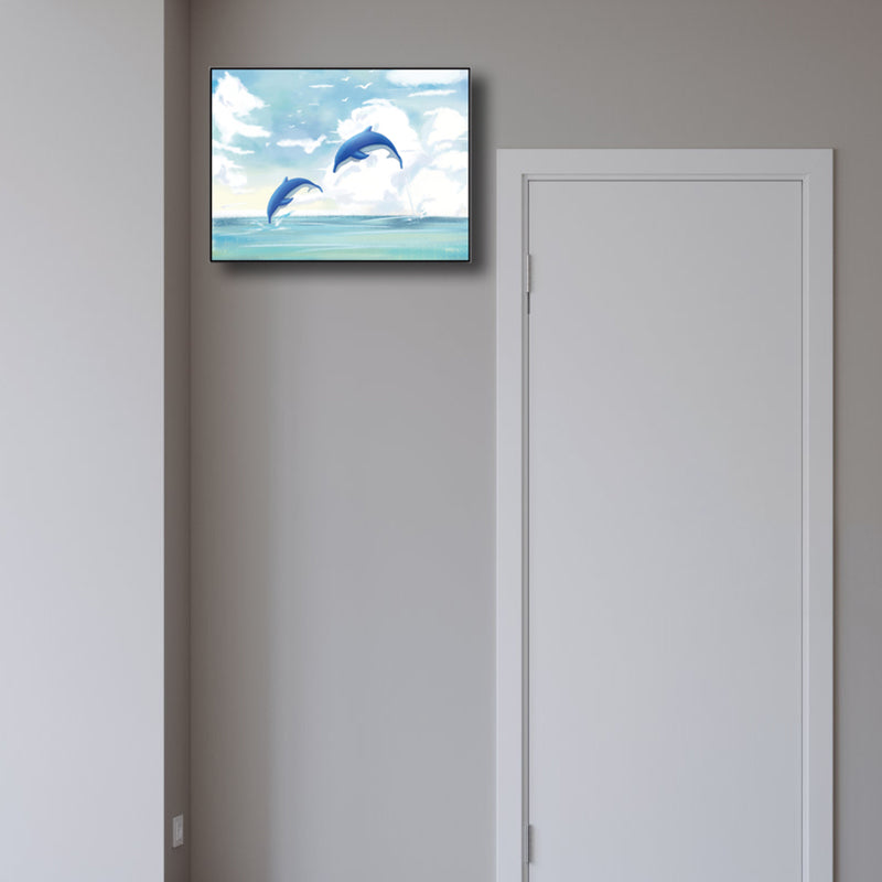 Sea Animal and Ocean Painting Light Color Kids Style Wrapped Canvas for Family Room Clearhalo 'Art Gallery' 'Canvas Art' 'Kids' Arts' 1860170