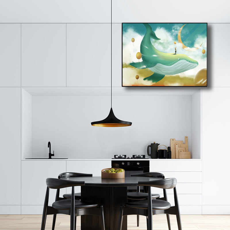 Sea Animal and Ocean Painting Light Color Kids Style Wrapped Canvas for Family Room Lake Blue Clearhalo 'Art Gallery' 'Canvas Art' 'Kids' Arts' 1860173
