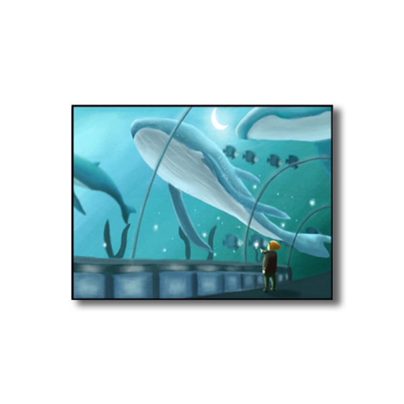 Sea Animal and Ocean Painting Light Color Kids Style Wrapped Canvas for Family Room Clearhalo 'Art Gallery' 'Canvas Art' 'Kids' Arts' 1860180