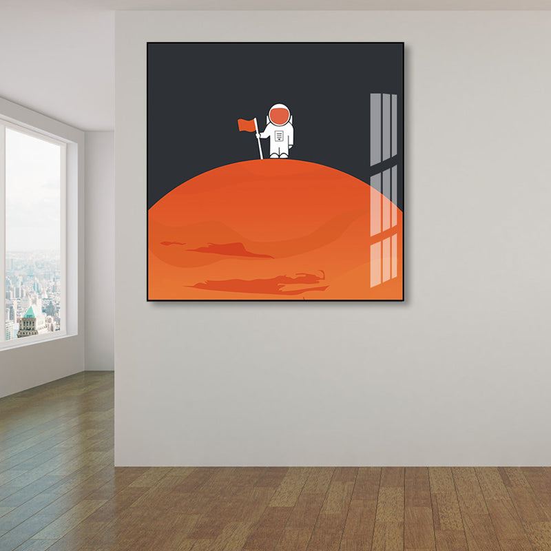 Outer Space Scenery Wall Art Set Soft Color Kids Style Canvas Print for Family Room Clearhalo 'Art Gallery' 'Canvas Art' 'Kids' Arts' 1860212