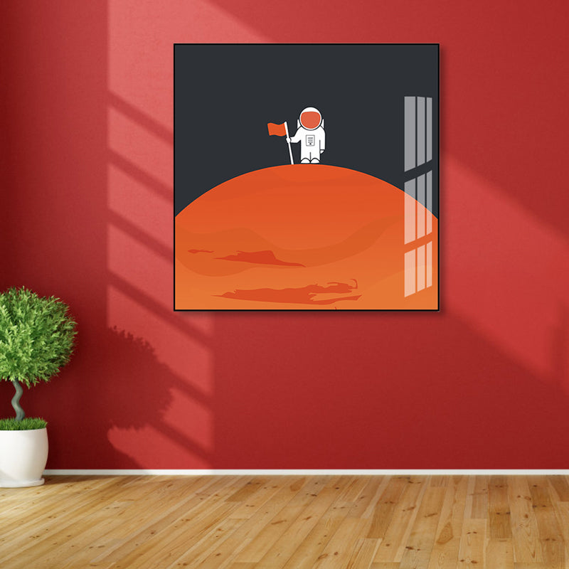 Outer Space Scenery Wall Art Set Soft Color Kids Style Canvas Print for Family Room Clearhalo 'Art Gallery' 'Canvas Art' 'Kids' Arts' 1860213