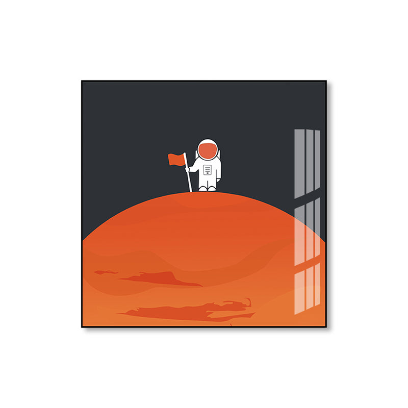 Outer Space Scenery Wall Art Set Soft Color Kids Style Canvas Print for Family Room Clearhalo 'Art Gallery' 'Canvas Art' 'Kids' Arts' 1860214