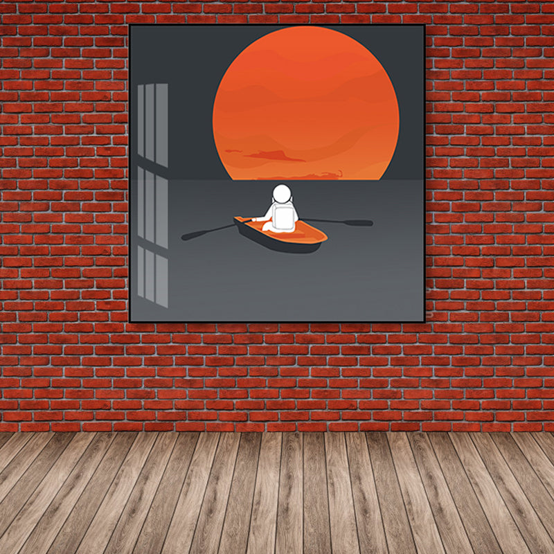 Outer Space Scenery Wall Art Set Soft Color Kids Style Canvas Print for Family Room Clearhalo 'Art Gallery' 'Canvas Art' 'Kids' Arts' 1860220