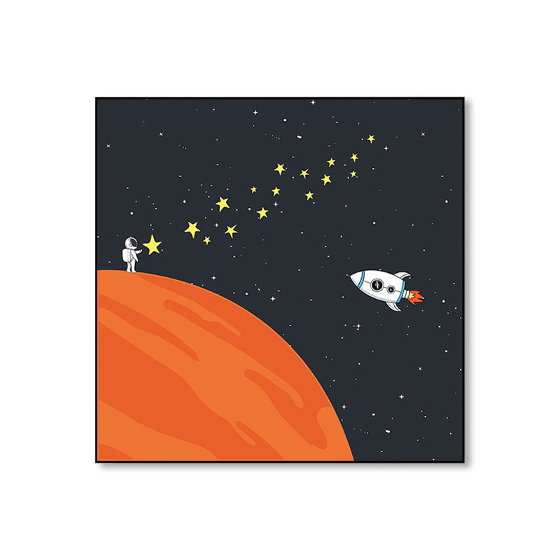 Outer Space Scenery Wall Art Set Soft Color Kids Style Canvas Print for Family Room Clearhalo 'Art Gallery' 'Canvas Art' 'Kids' Arts' 1860225