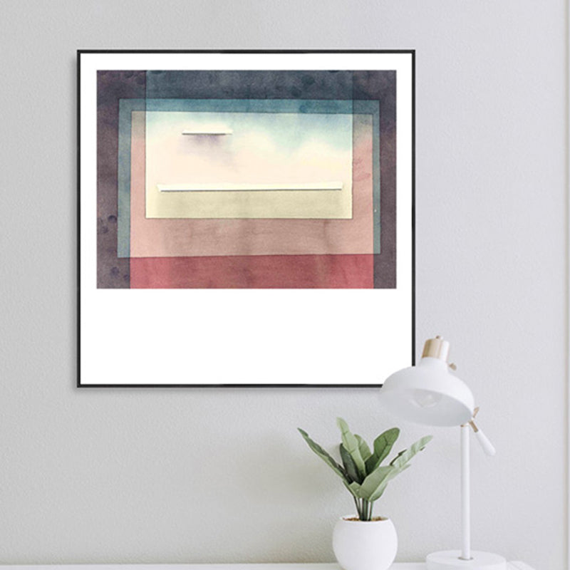 Lapped Geometry Canvas Print Textured Modern Art Style Bedroom Wall Decor in Soft Color Clearhalo 'Arts' 'Canvas Art' 1860261