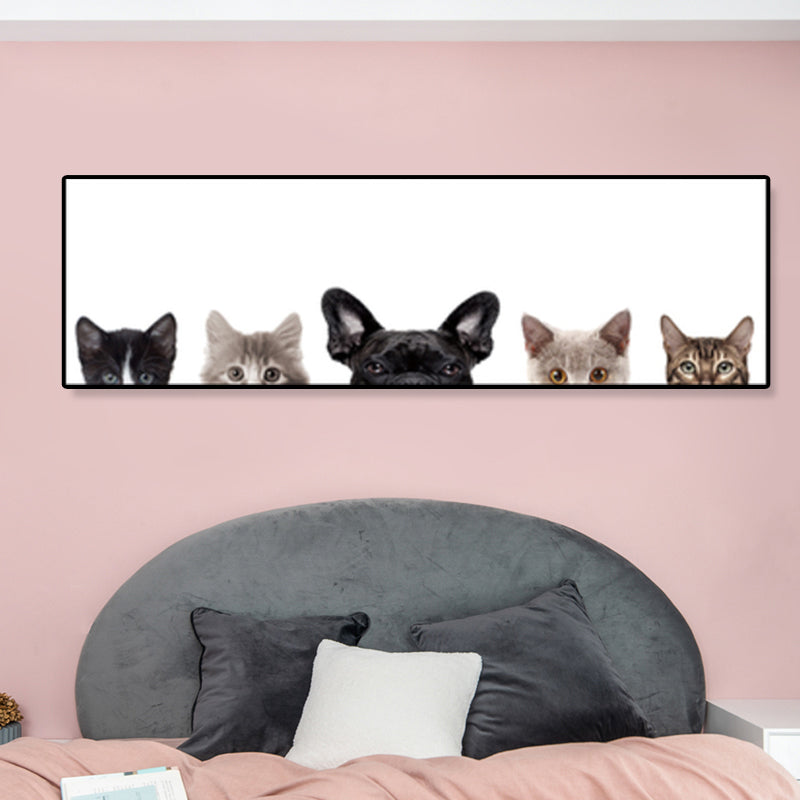 Children's Art Domestic Pets Canvas Print Photo Animal Wall Decor in Pastel Color Clearhalo 'Art Gallery' 'Canvas Art' 'Kids' Arts' 1860316