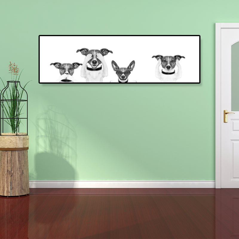 Children's Art Domestic Pets Canvas Print Photo Animal Wall Decor in Pastel Color Clearhalo 'Art Gallery' 'Canvas Art' 'Kids' Arts' 1860319